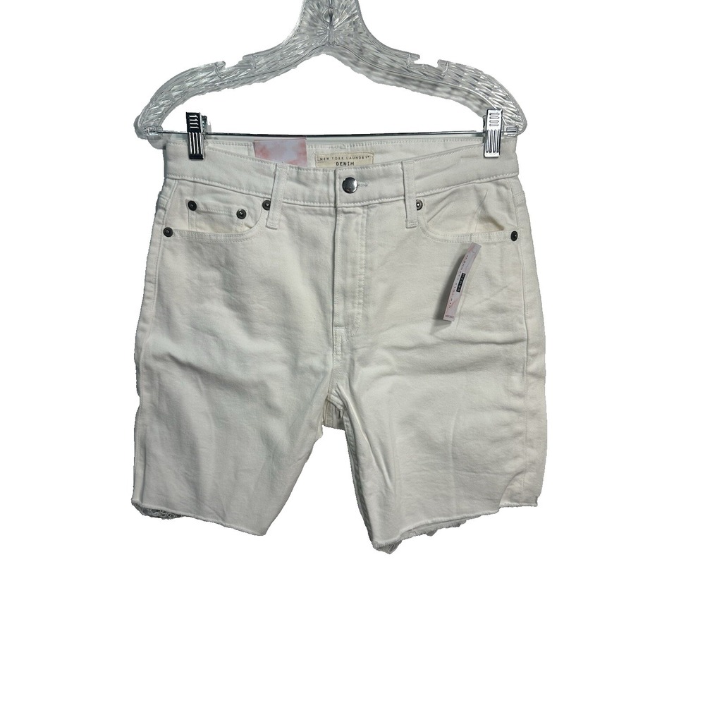 new york laundry denim womens white jean shorts size‎ 7